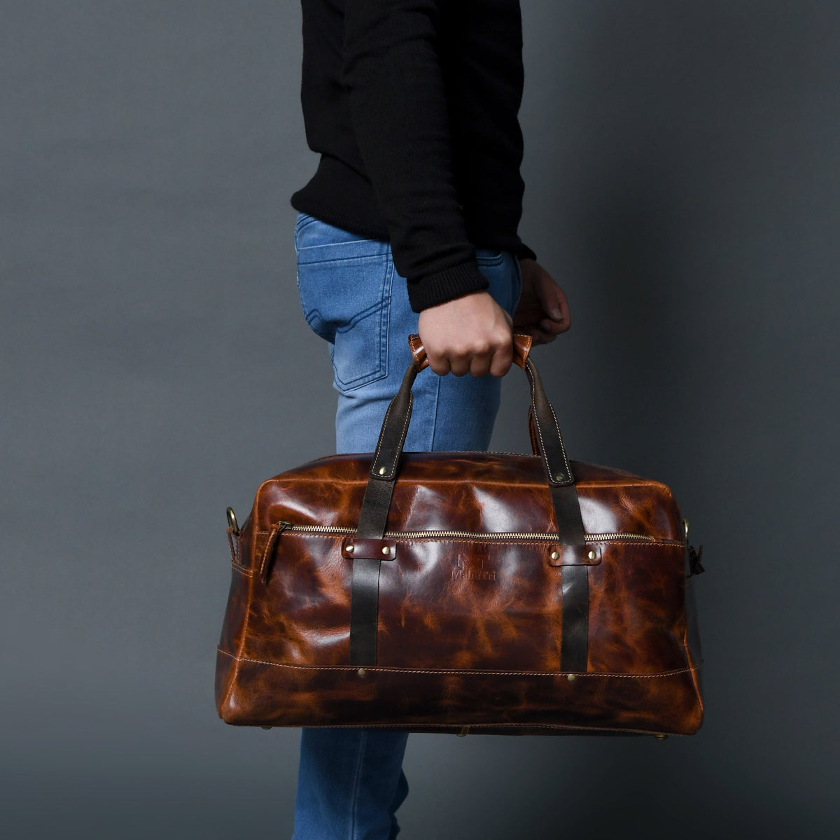 Classy Leather Bags Espresso Elegance Carry on Duffle, Saddle Tan - AVBL MRKT (3)