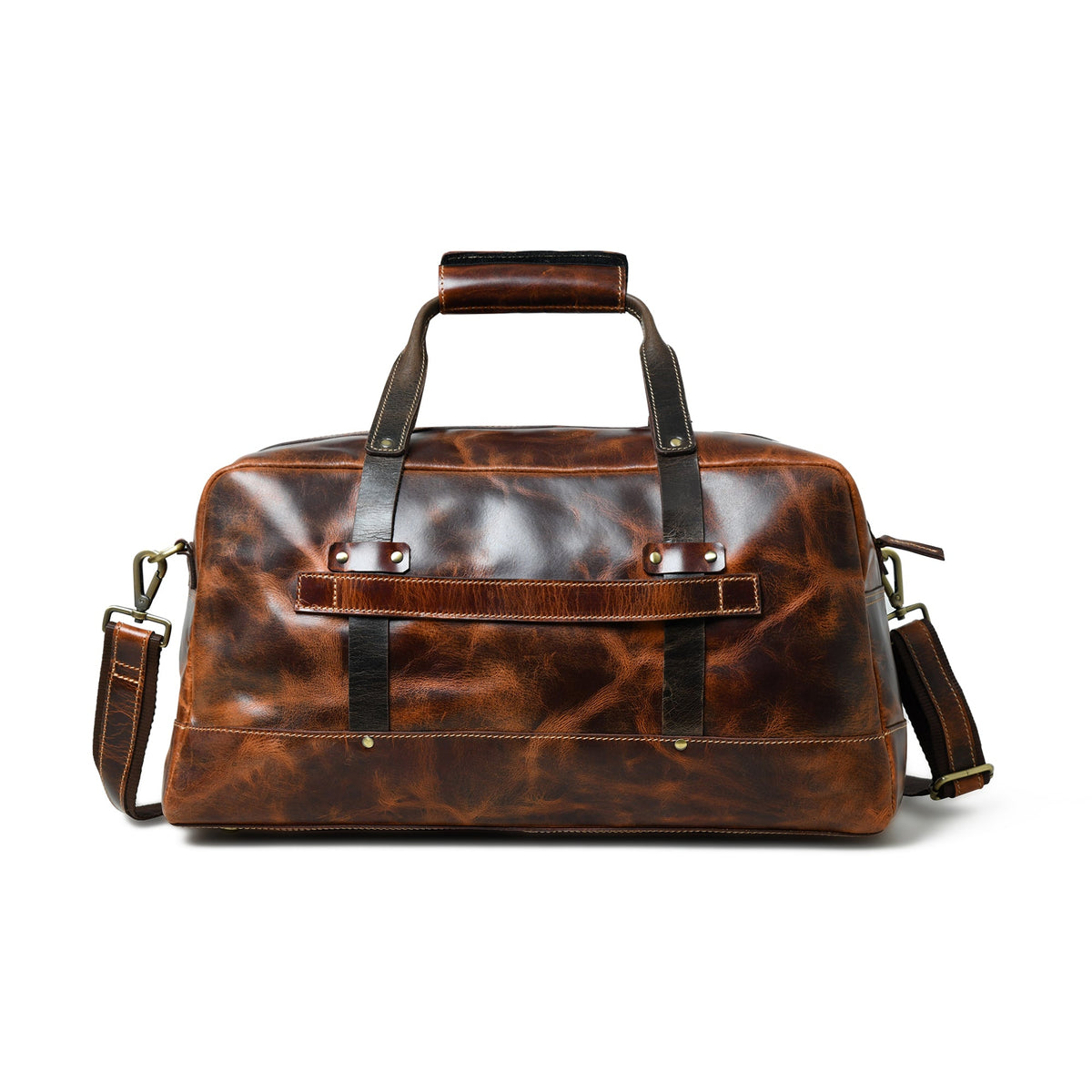 Classy Leather Bags Espresso Elegance Carry on Duffle, Saddle Tan - AVBL MRKT (4)