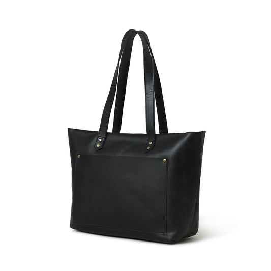 Classy Leather Bags Essential Work Tote - Black - AVBL MRKT (1)