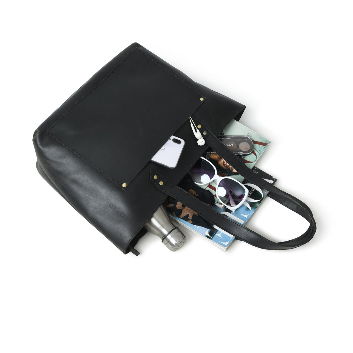 Classy Leather Bags Essential Work Tote - Black - AVBL MRKT (6)