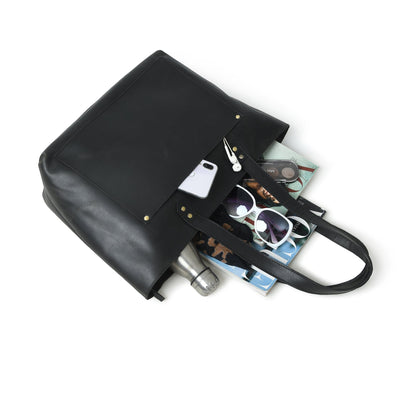 Classy Leather Bags Essential Work Tote - Black - AVBL MRKT (6)
