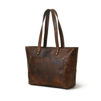 Classy Leather Bags Essential Work Tote - Brown - AVBL MRKT (1)