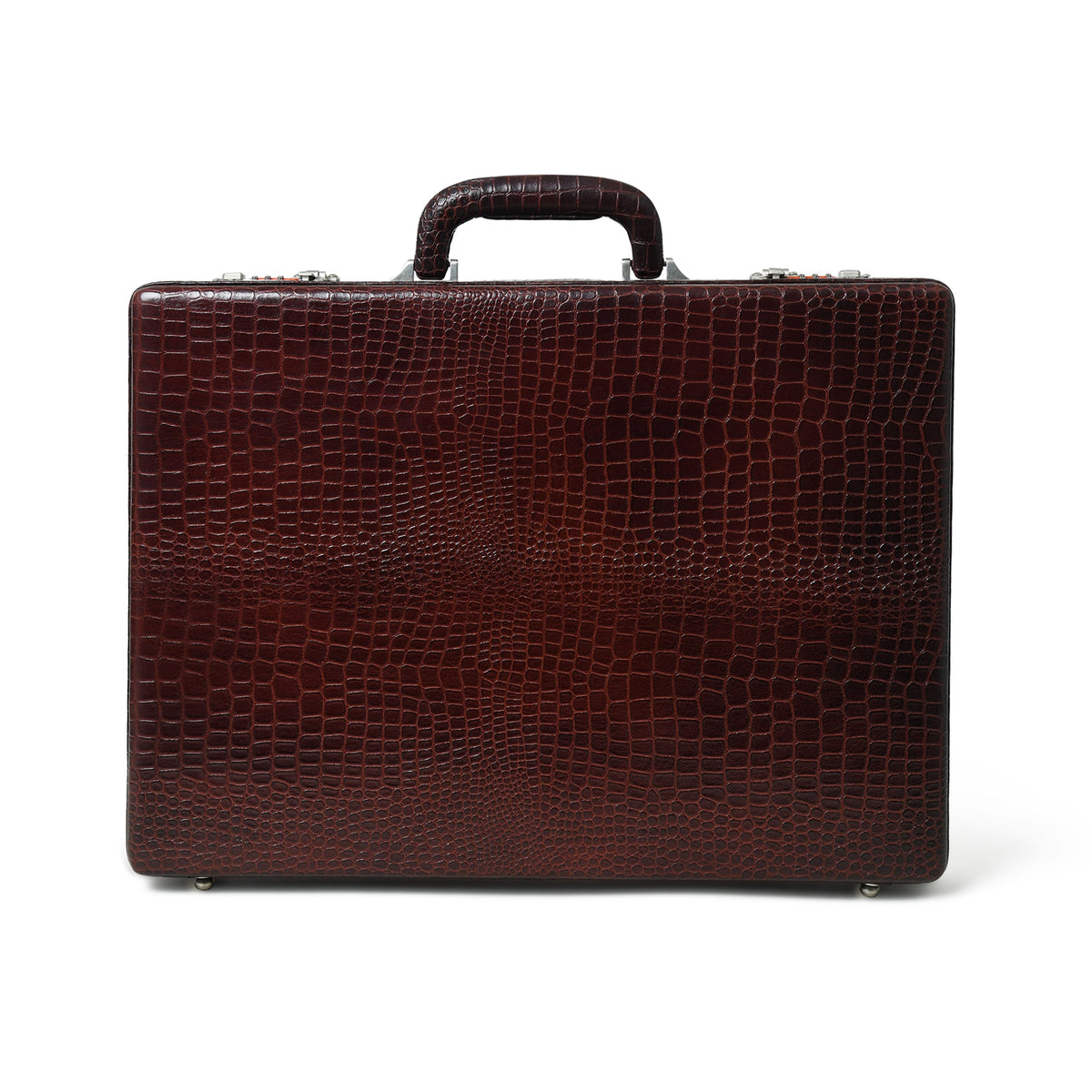 Classy Leather Bags Executive Croco Leather Briefcase/Suitcase- Brown - AVBL MRKT (1)
