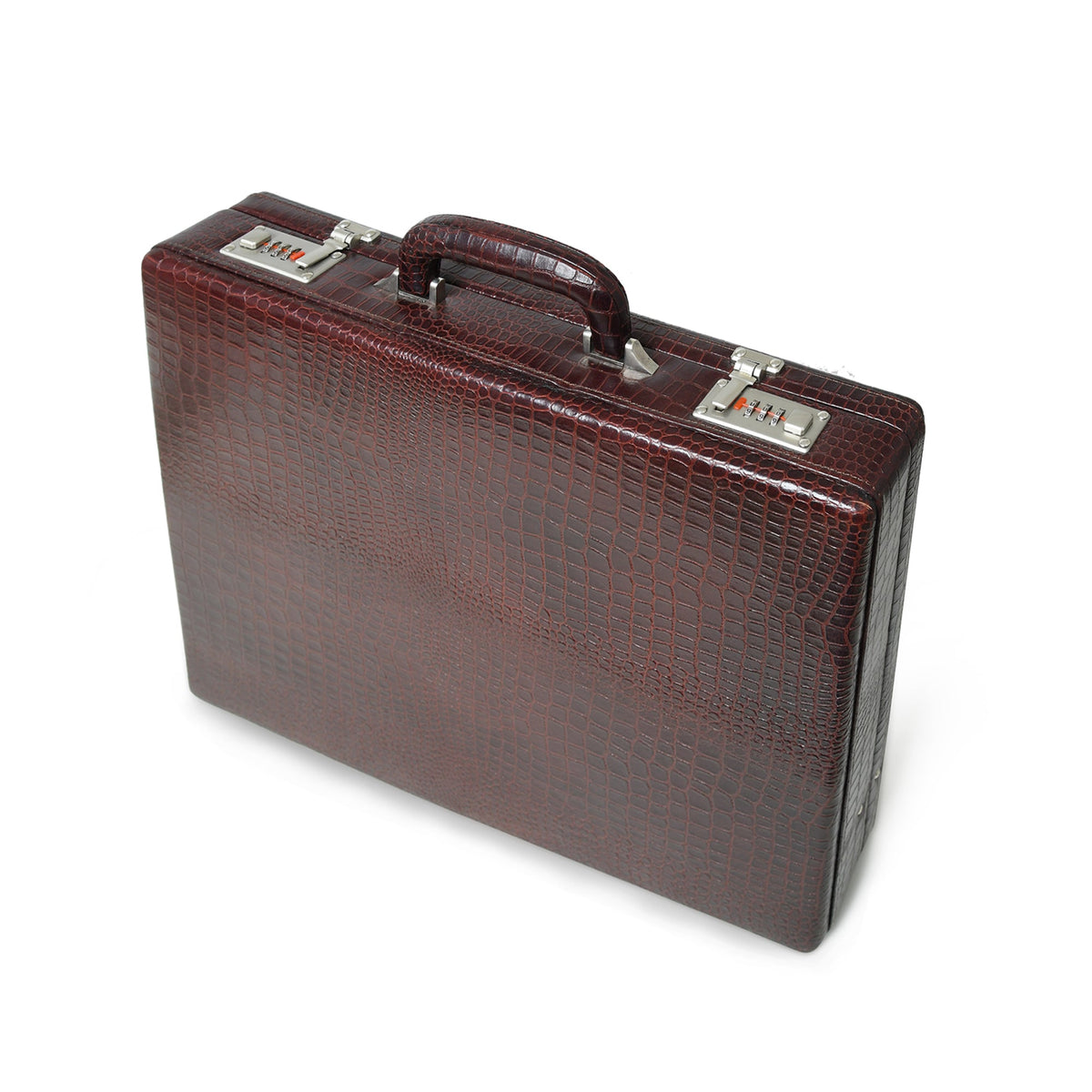 Classy Leather Bags Executive Croco Leather Briefcase/Suitcase- Brown - AVBL MRKT (6)