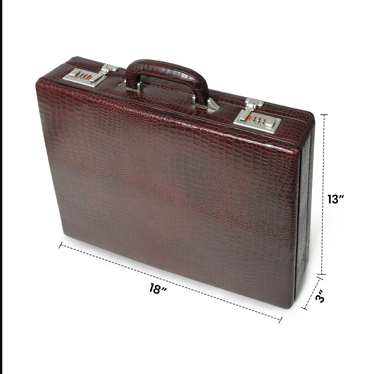 Classy Leather Bags Executive Croco Leather Briefcase/Suitcase- Brown - AVBL MRKT (9)