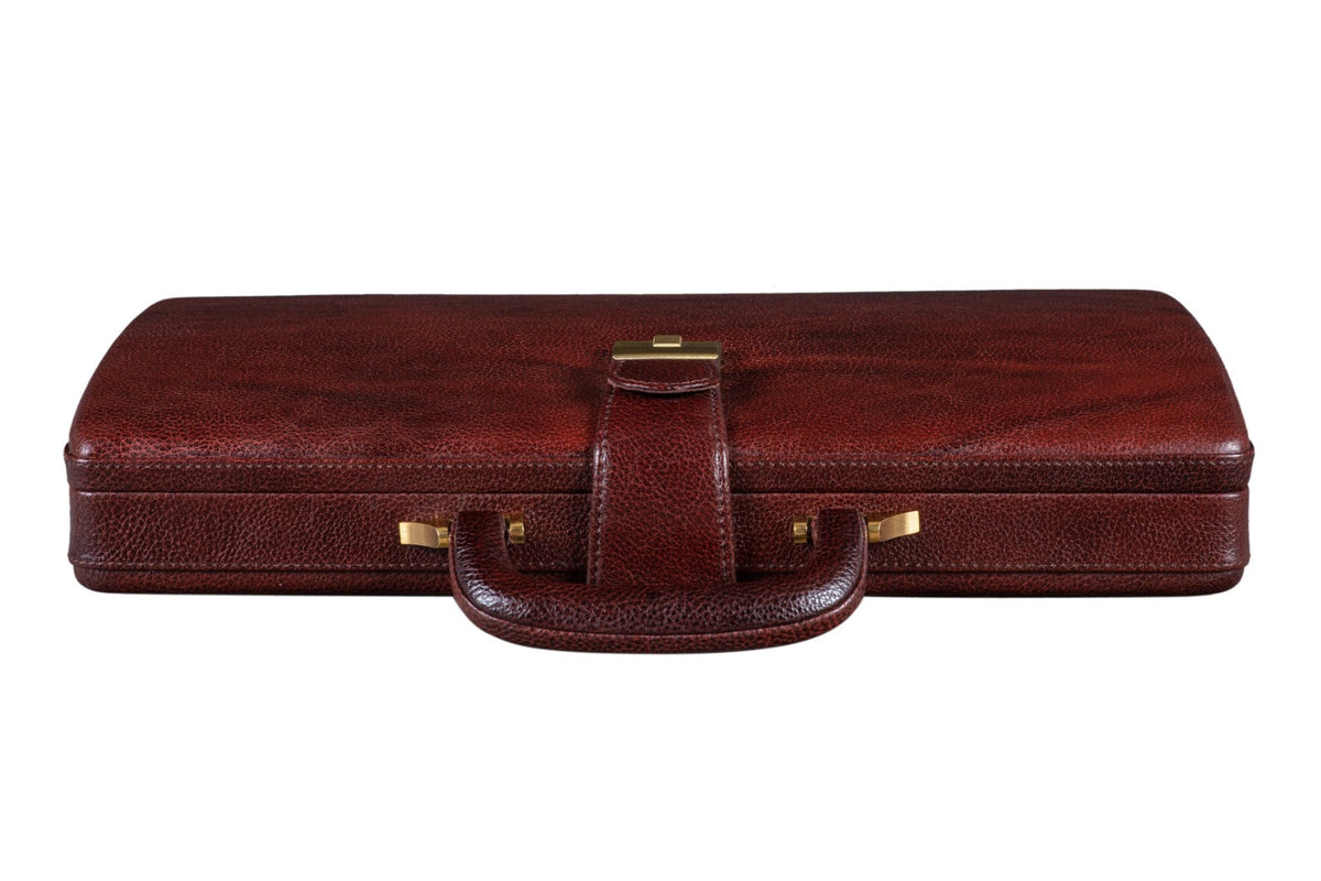 Classy Leather Bags Executive Men's Leather Attache Briefcase Brown/Cherry Red - AVBL MRKT (3)