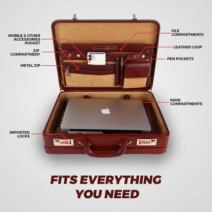 Classy Leather Bags Expandable Office Suitcase Briefcase - AVBL MRKT (4)