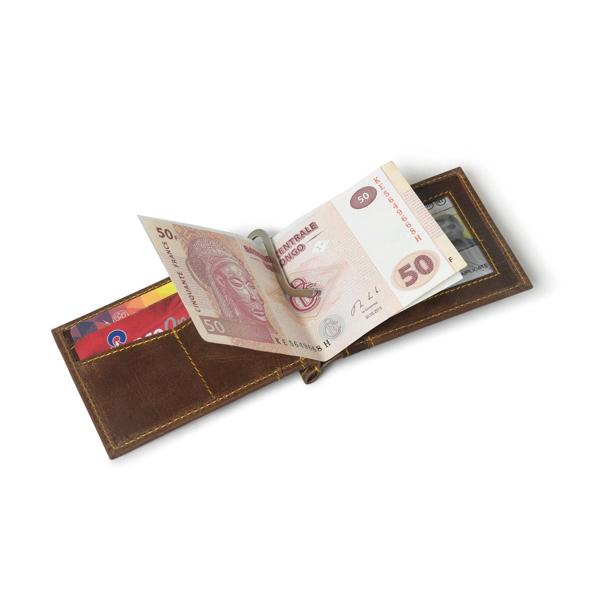 Classy Leather Bags Finley Money Clipper- Walnut Brown - AVBL MRKT (4)