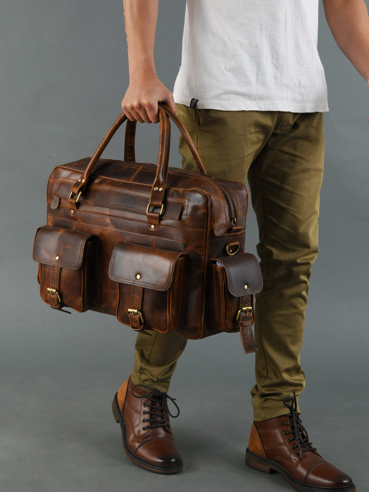 Classy Leather Bags Finn Handcrafted Buffalo Leather Laptop Briefcase - AVBL MRKT (5)
