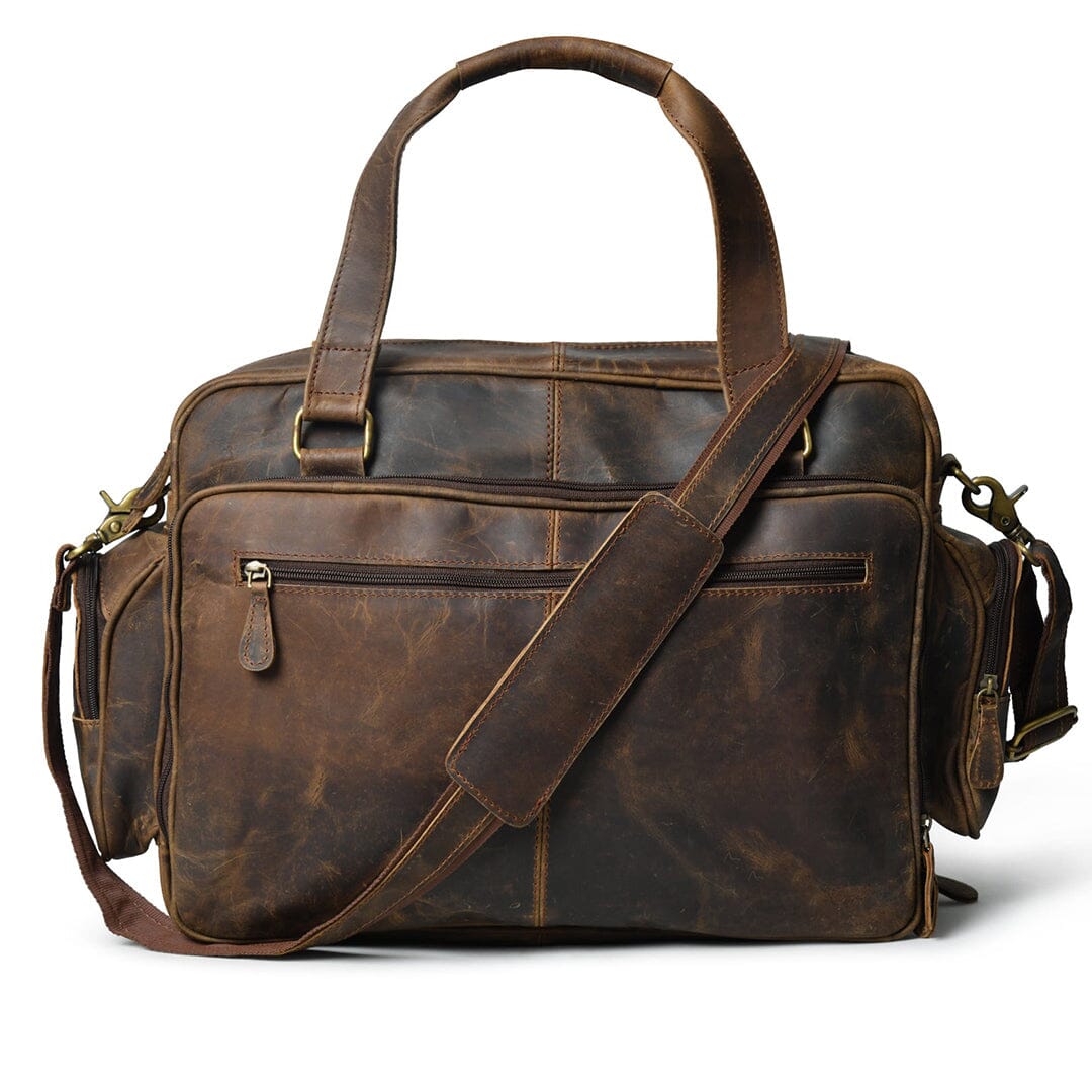 Classy Leather Bags Floyd Handmade Buffalo Leather Office Briefcase - AVBL MRKT (1)