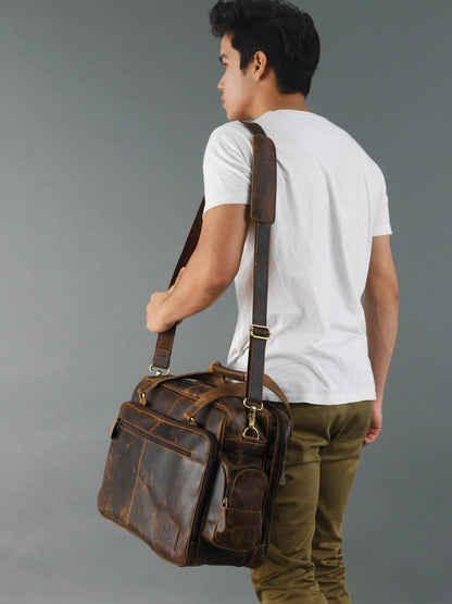 Classy Leather Bags Floyd Handmade Buffalo Leather Office Briefcase - AVBL MRKT (14)