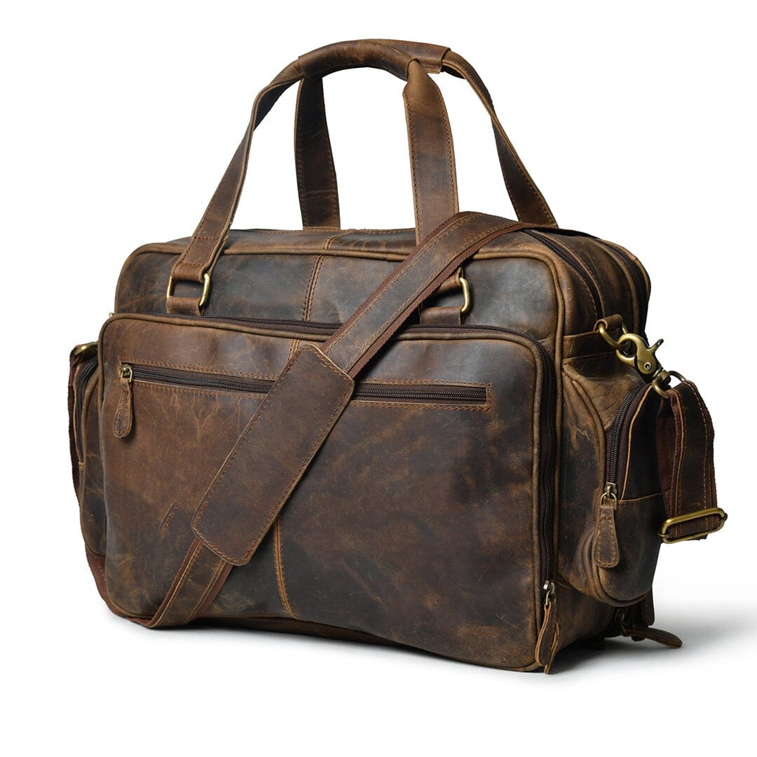 Classy Leather Bags Floyd Handmade Buffalo Leather Office Briefcase - AVBL MRKT (2)