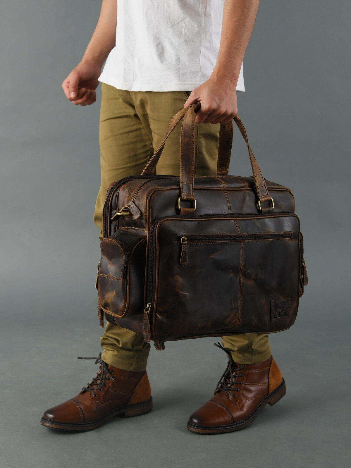 Classy Leather Bags Floyd Handmade Buffalo Leather Office Briefcase - AVBL MRKT (3)