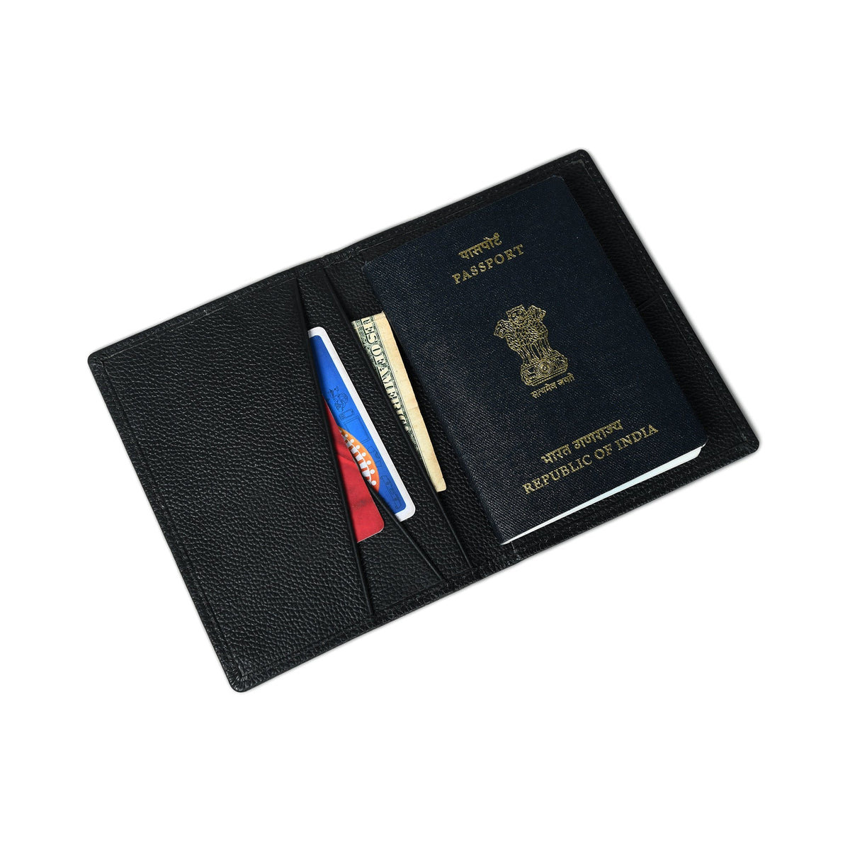 Classy Leather Bags Front Pocket Black Passport Holder - AVBL MRKT (5)