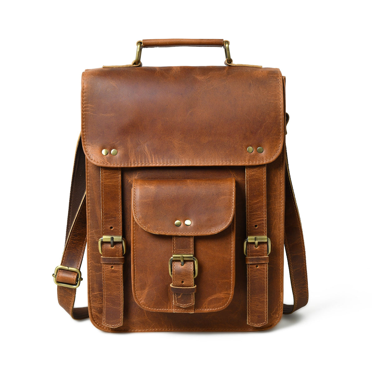 Classy Leather Bags Front Pocket Daily Messenger Bag - AVBL MRKT (1)