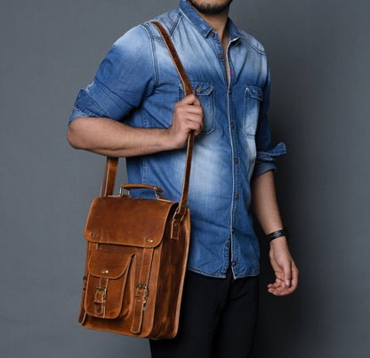 Classy Leather Bags Front Pocket Daily Messenger Bag - AVBL MRKT (2)