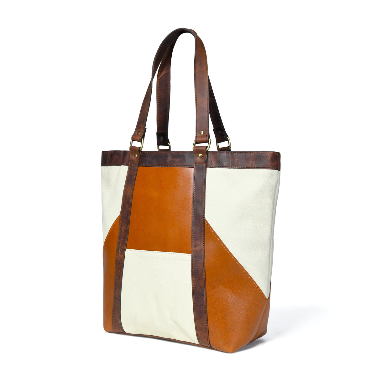 Classy Leather Bags Geometric Design Leather Tote - AVBL MRKT (2)