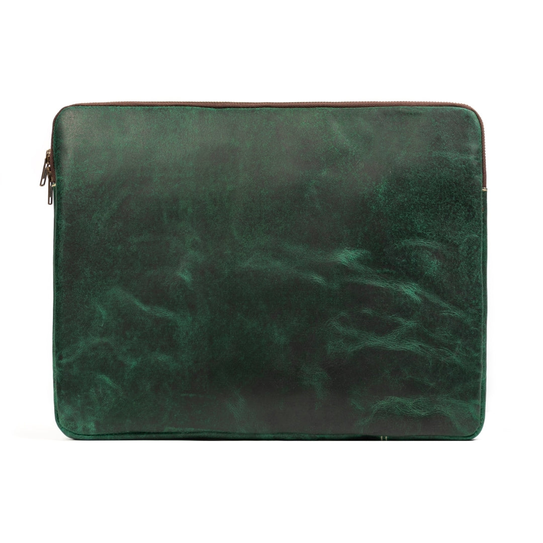 Classy Leather Bags Green Laptop Sleeve - AVBL MRKT (1)