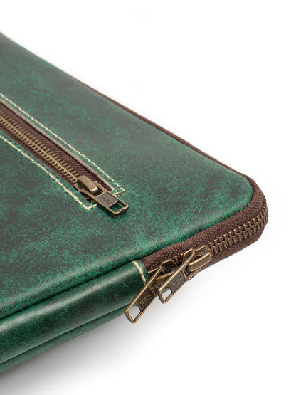 Classy Leather Bags Green Laptop Sleeve - AVBL MRKT (4)