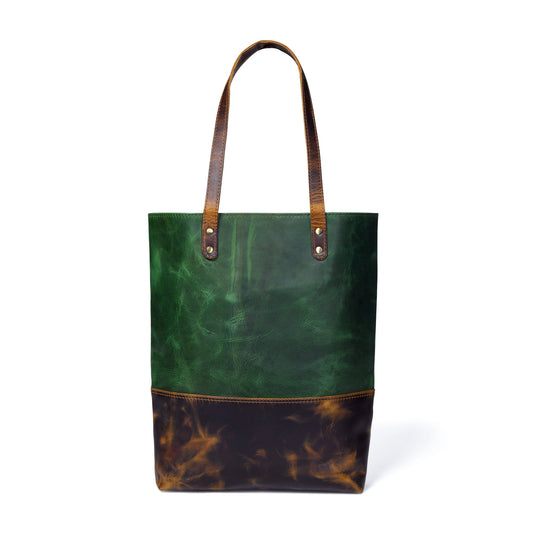 Classy Leather Bags Green Women's Leather Tote - AVBL MRKT (1)