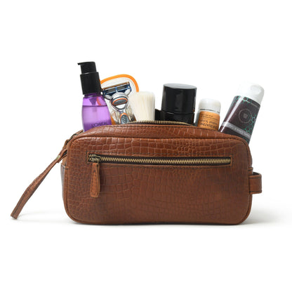 Classy Leather Bags Hairon Croco Leather Toiletry Bag - AVBL MRKT (2)