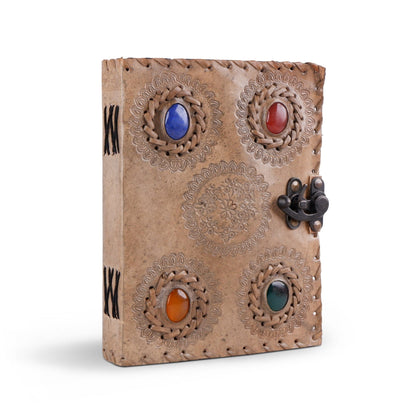 Classy Leather Bags Handcrafted Vintage 4 Stone Leather Diary - AVBL MRKT (1)