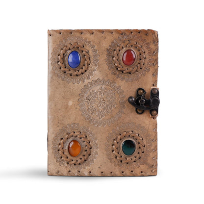 Classy Leather Bags Handcrafted Vintage 4 Stone Leather Diary - AVBL MRKT (4)
