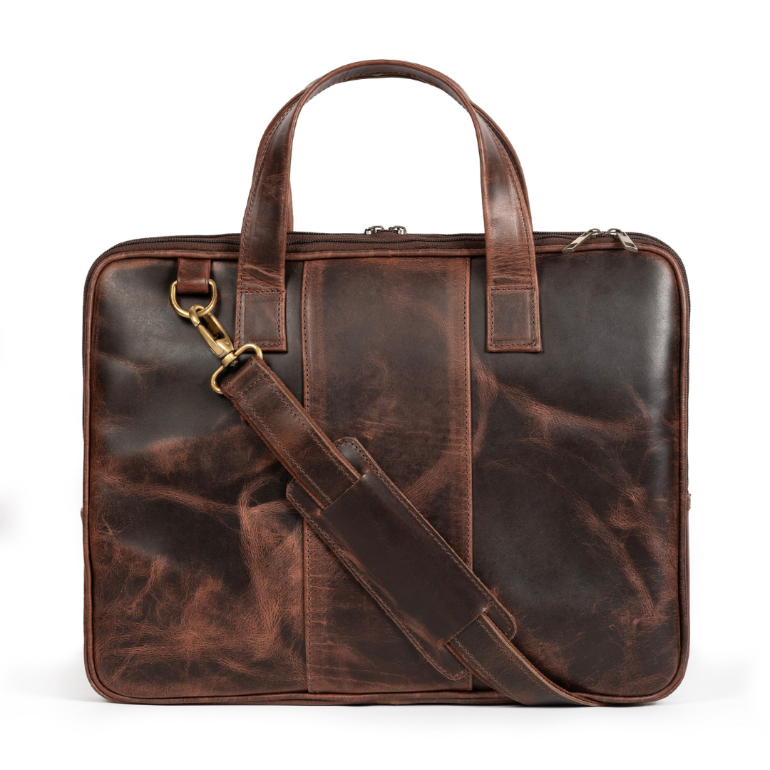 Classy Leather Bags Harbor Laptop Briefcase, Brown - AVBL MRKT (1)