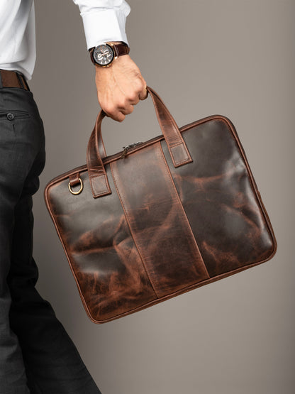 Classy Leather Bags Harbor Laptop Briefcase, Brown - AVBL MRKT (6)