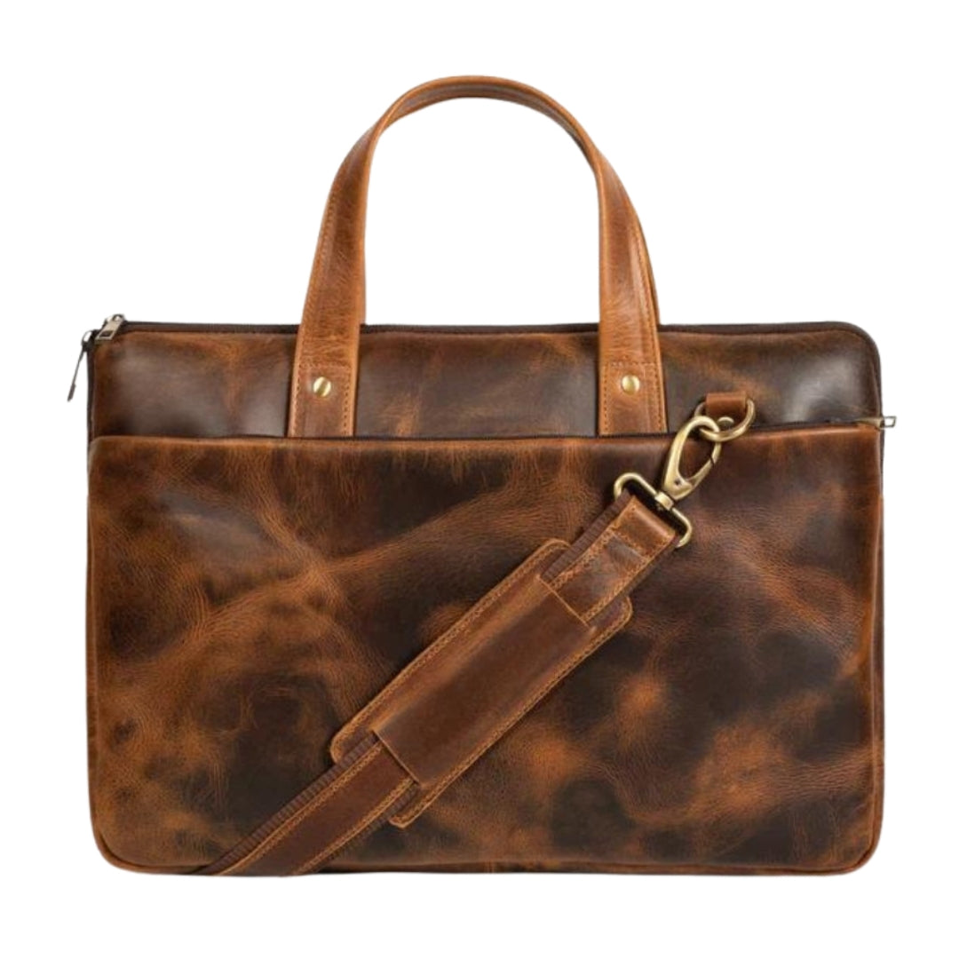 Classy Leather Bags Harbor Laptop Briefcase, Tan - AVBL MRKT (1)