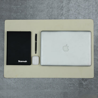 Classy Leather Bags Ivory Elegance Leather Desk Mat + Mouse Pad - AVBL MRKT (1)