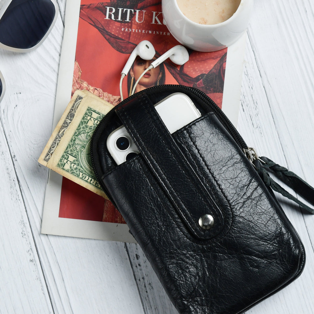 Classy Leather Bags Jet-Set Organizer: Leather Phone Pouch - AVBL MRKT (2)