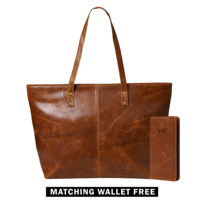 Classy Leather Bags Kim & Blair Combo - Cocoa Brown - AVBL MRKT (1)