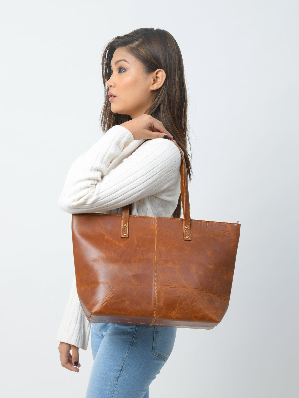 Classy Leather Bags Kim & Blair Combo - Cocoa Brown - AVBL MRKT (5)