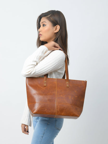 Classy Leather Bags Kim & Blair Combo - Cocoa Brown - AVBL MRKT (5)