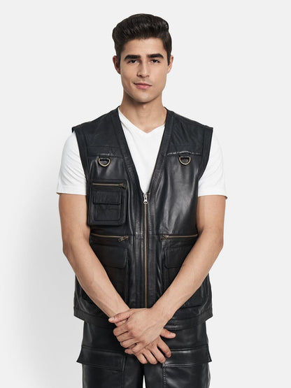 Classy Leather Bags Lambskin Leather Vest - AVBL MRKT (1)