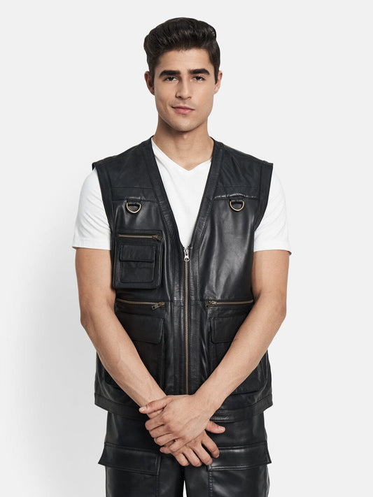 Classy Leather Bags Lambskin Leather Vest - AVBL MRKT (1)
