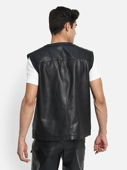Classy Leather Bags Lambskin Leather Vest - AVBL MRKT (2)