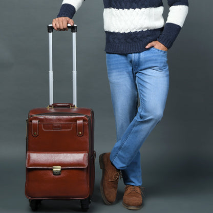Classy Leather Bags Leather Carry-On Trolly Bag - AVBL MRKT (3)