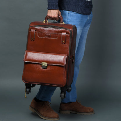 Classy Leather Bags Leather Carry-On Trolly Bag - AVBL MRKT (4)