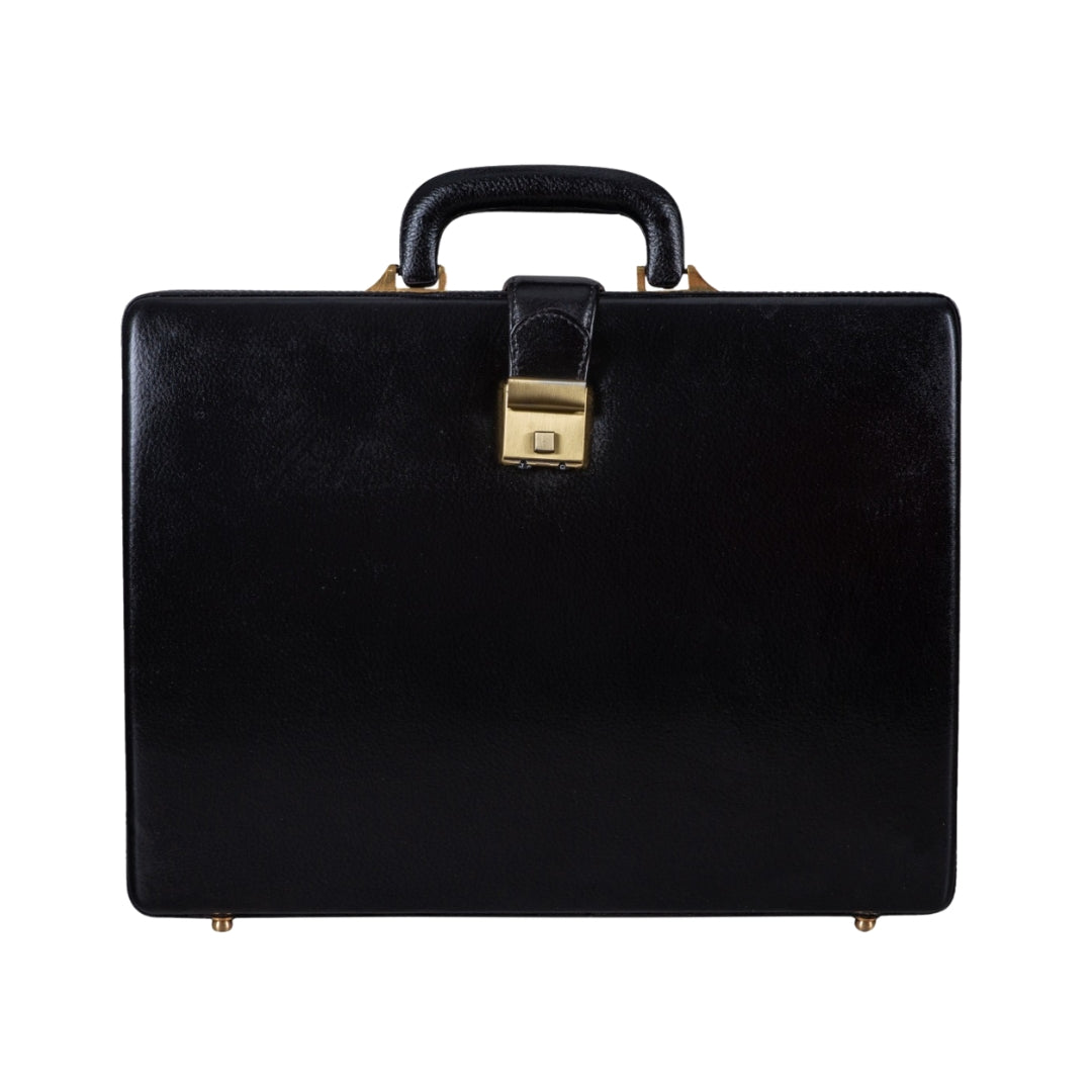 Classy Leather Bags Leather Executive Men's Leather Attache Briefcase - Black - AVBL MRKT (1)