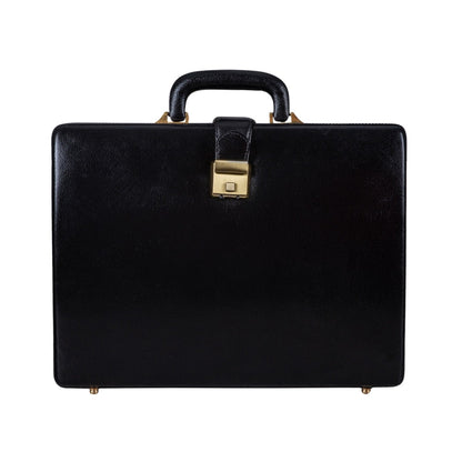 Classy Leather Bags Leather Executive Men's Leather Attache Briefcase - Black - AVBL MRKT (1)