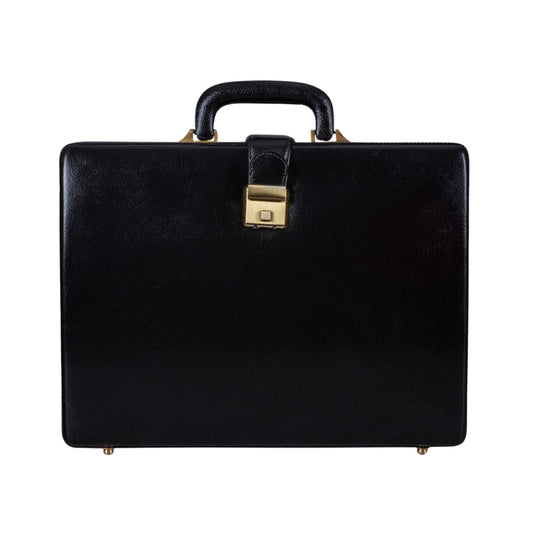 Classy Leather Bags Leather Executive Men's Leather Attache Briefcase - Black - AVBL MRKT (1)