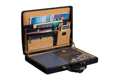 Classy Leather Bags Leather Executive Men's Leather Attache Briefcase - Black - AVBL MRKT (2)
