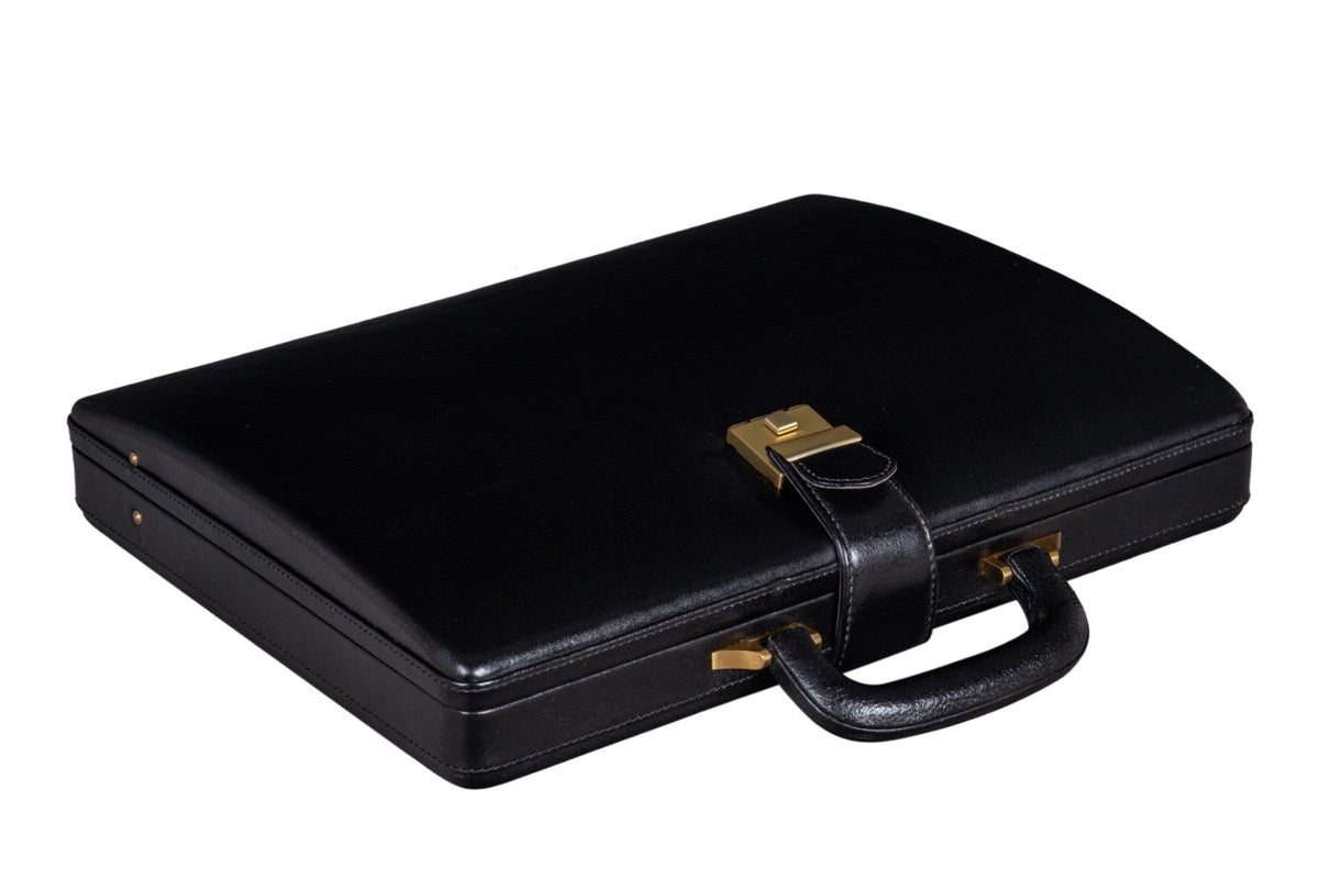 Classy Leather Bags Leather Executive Men's Leather Attache Briefcase - Black - AVBL MRKT (3)