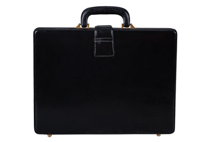 Classy Leather Bags Leather Executive Men's Leather Attache Briefcase - Black - AVBL MRKT (4)