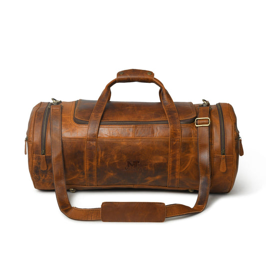 Classy Leather Bags Leather Gym Travel Bag, Round - AVBL MRKT (1)