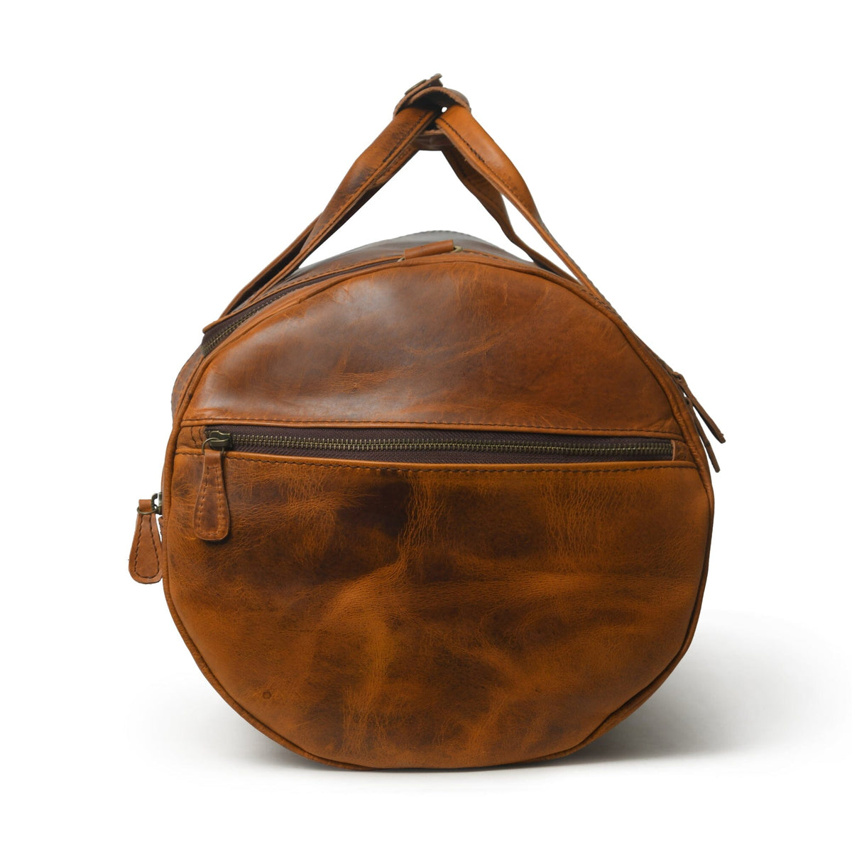 Classy Leather Bags Leather Gym Travel Bag, Round - AVBL MRKT (6)