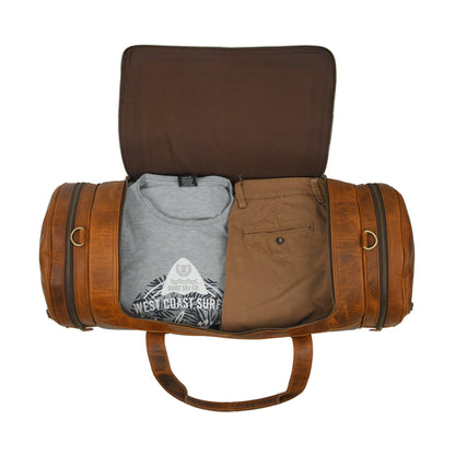 Classy Leather Bags Leather Gym Travel Bag, Round - AVBL MRKT (7)