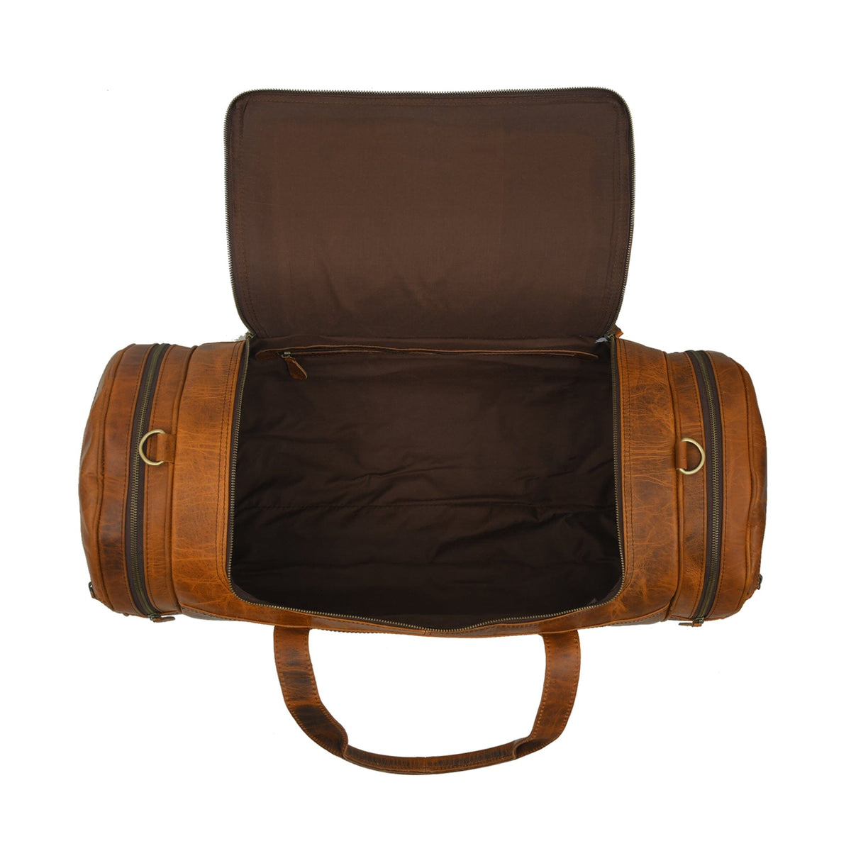Classy Leather Bags Leather Gym Travel Bag, Round - AVBL MRKT (8)